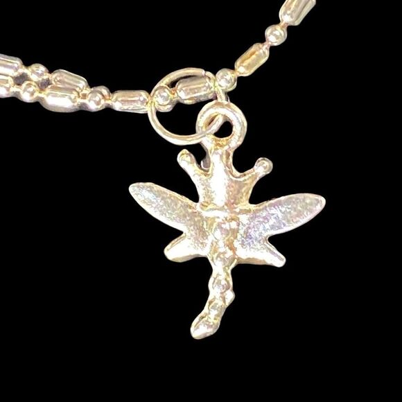 Sterling silver 925 adjustable ankle bracelet with cherries, peace, dragonfly - Picture 8 of 14